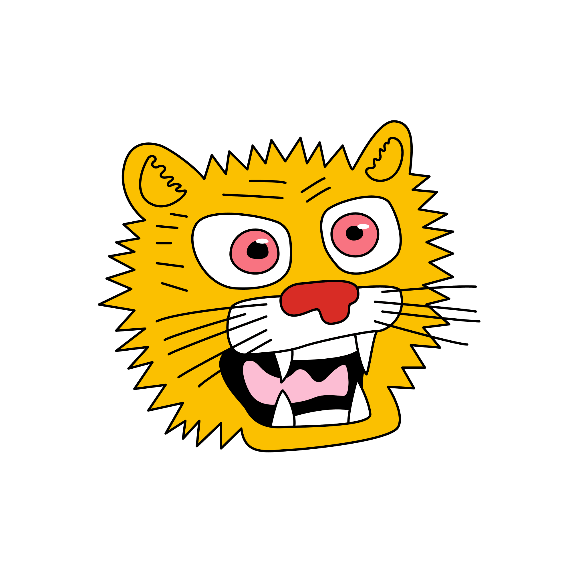 Grinning Golden Tiger