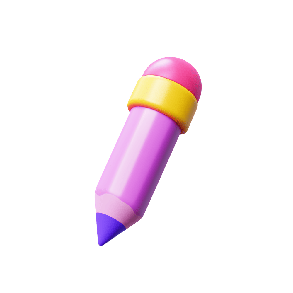Vibrant 3D Pencil Icon
