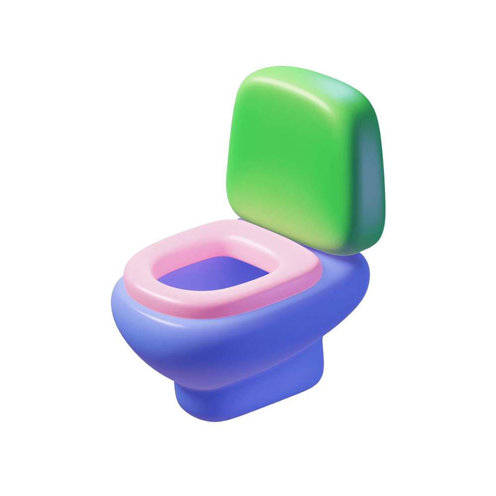 Playful 3D Toilet Icon